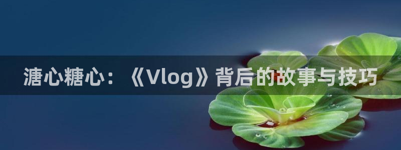 糖心出品vlog苹果：溏心糖心：《Vlog》背后的故事与技巧
