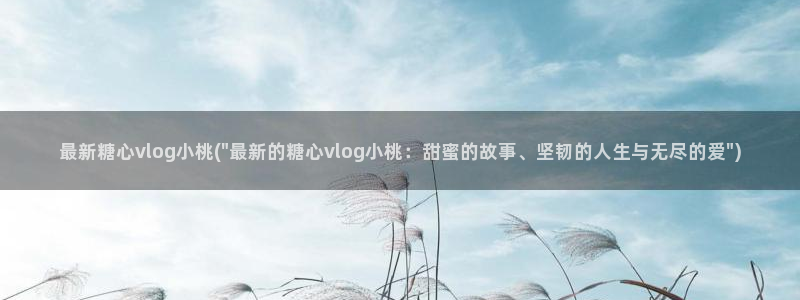 糖心Vlog国产网站：最新糖心vlog小桃(\